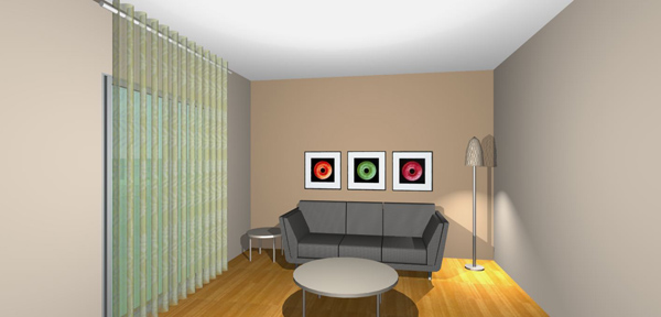 Τρίπτυχο σύγχρονης τέχνης με λευκό πασπαρτού και σκούρα γκρίζα κορνίζα, μια επίσης αρμονική παρέμβαση Τρίπτυχο σύγχρονης τέχνης με λευκό πασπαρτού και σκούρα γκρίζα κορνίζα, μια επίσης αρμονική παρέμβαση